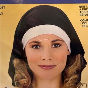 Black and White Nun Costume Headpiece